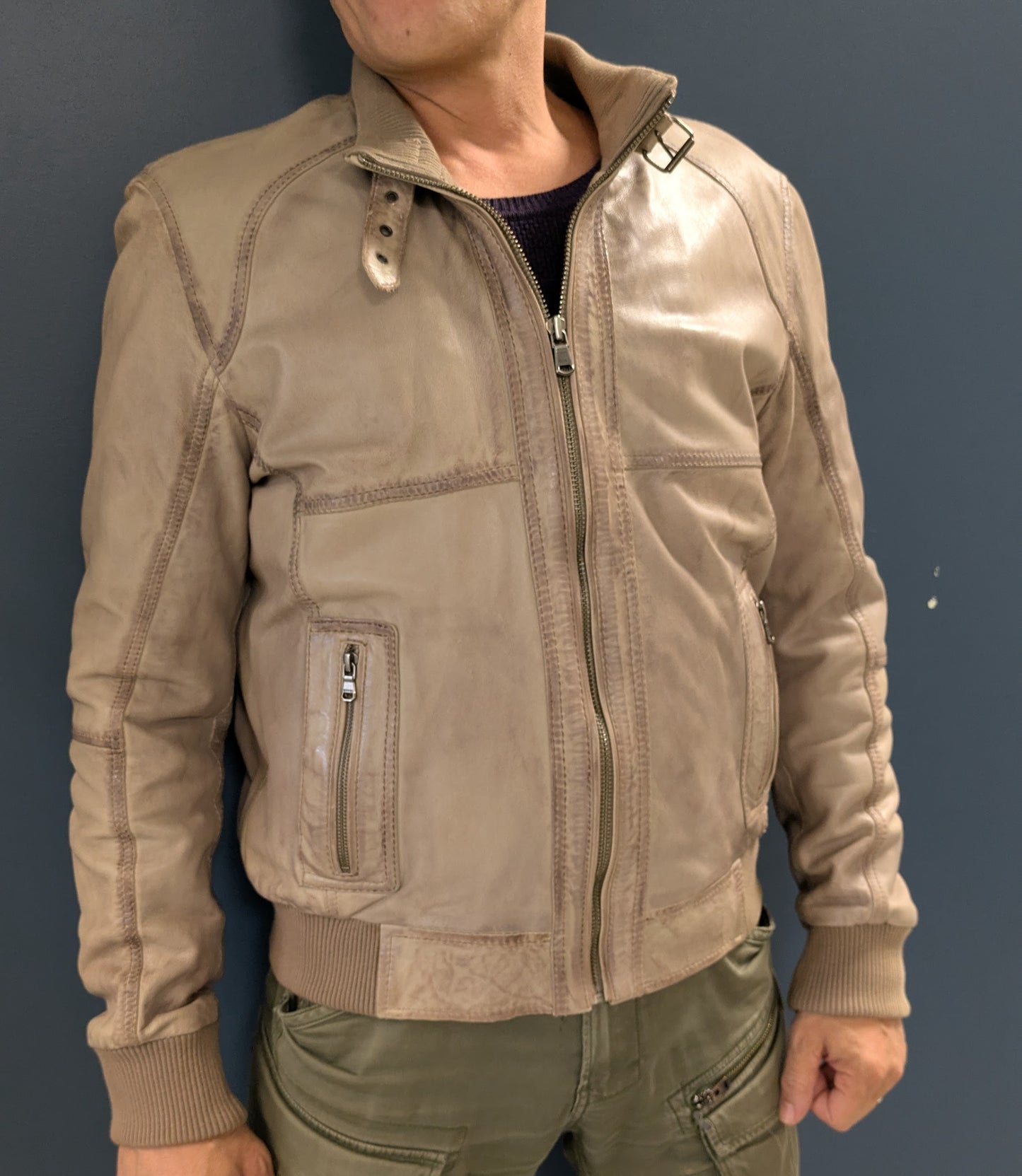 Veste en cuir d'agneau