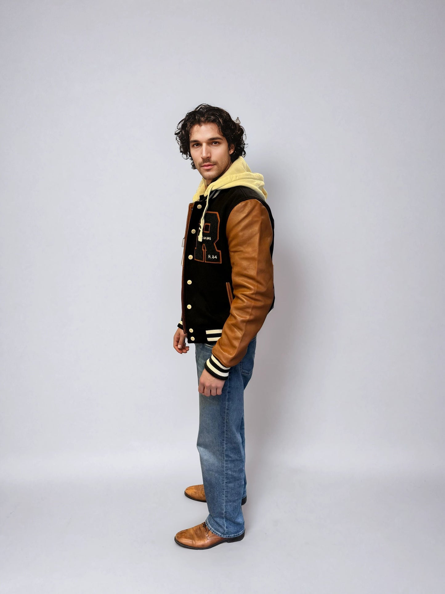 Blouson en cuir noir CAMBRIDGE SCHOOL
