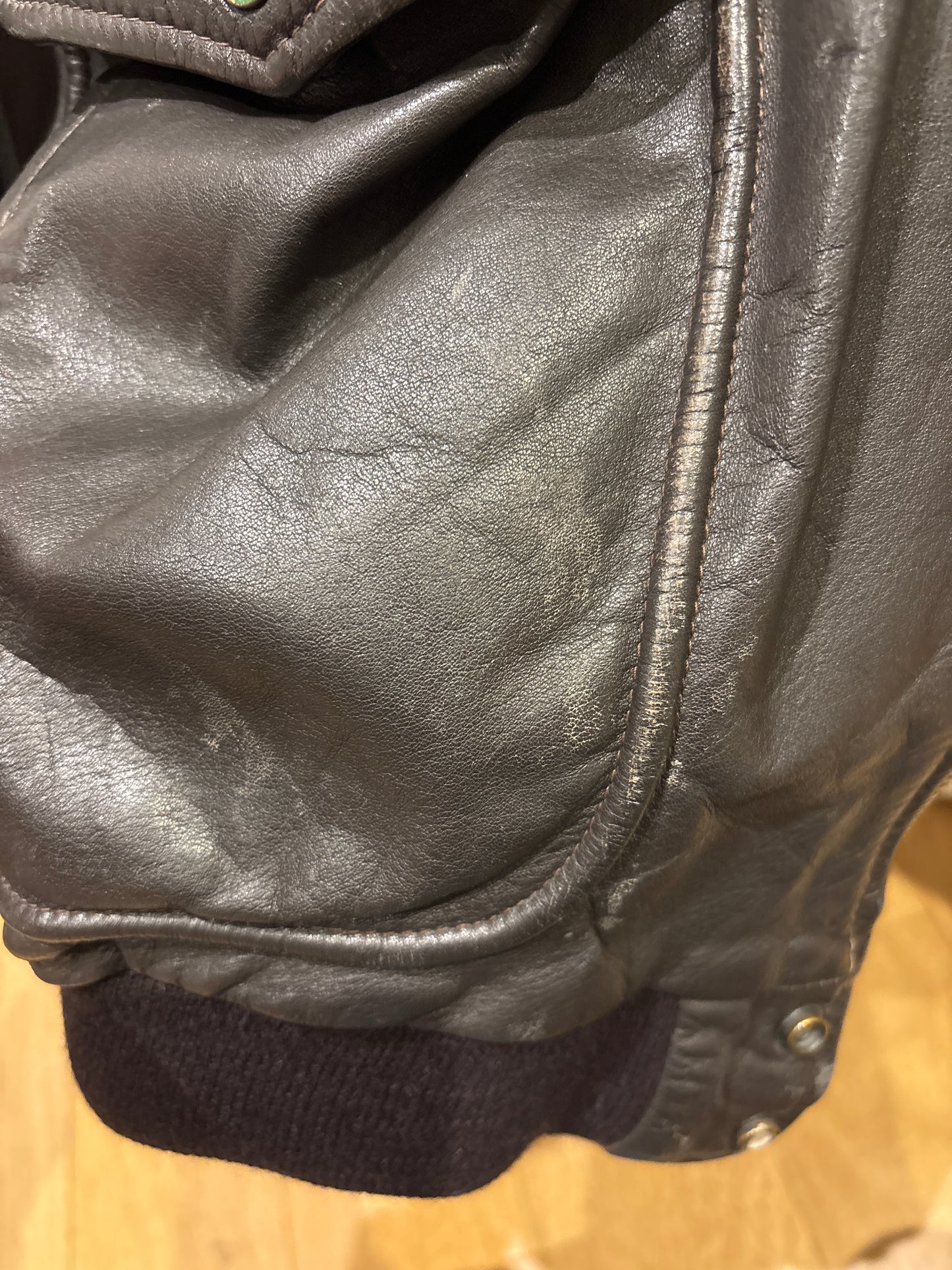 Veste cuir marron XXL