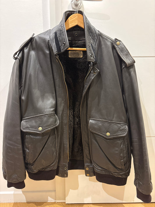 Veste cuir marron XXL