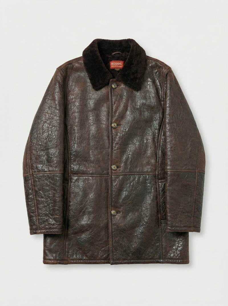 Blouson en cuir doublé mouton