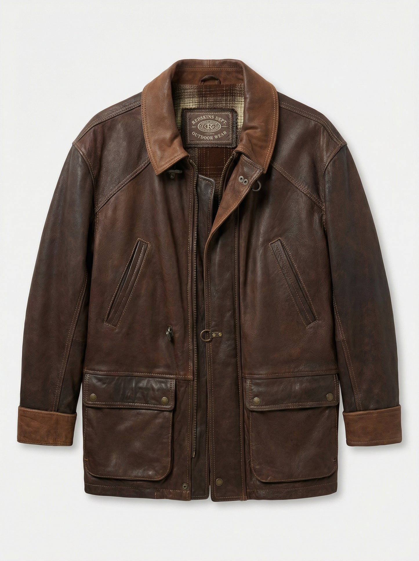 Veste mi-longue marron