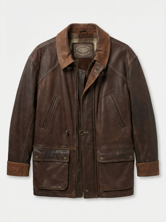 Veste mi-longue marron