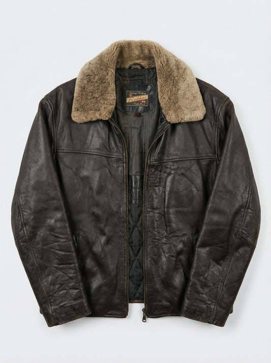 Blouson cuir noir mirage