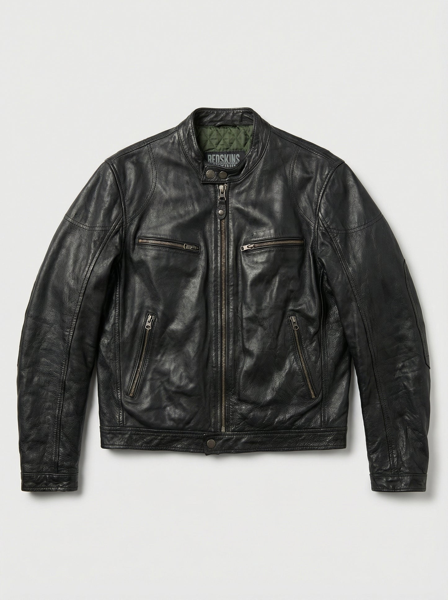 vest cuir col mao