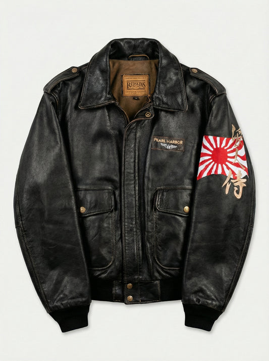 Vintage motorcycle jacket hand painted