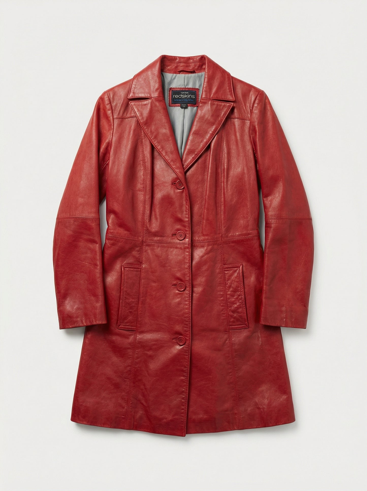 Veste 3/4 cuir bordeaux Femme