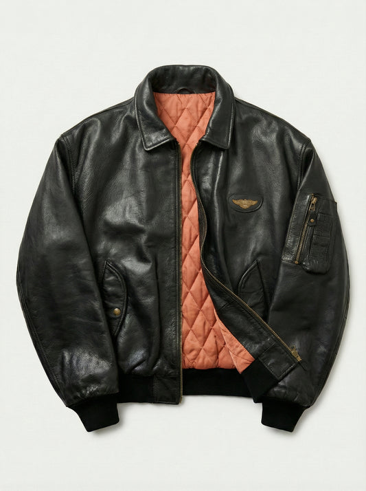 Vintage motorcycle jacket hand painted