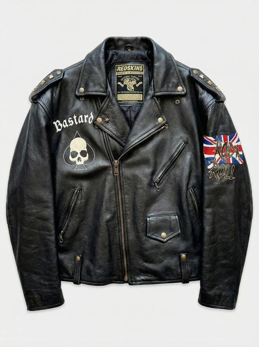 Vintage motorcycle jacket hand painted