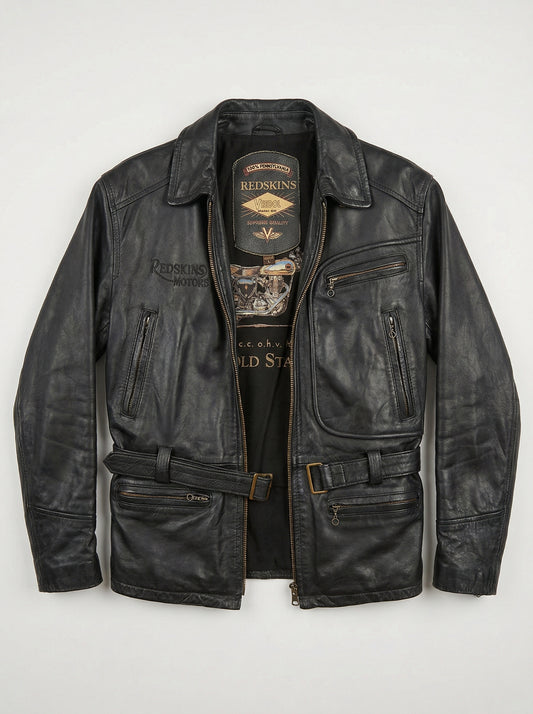 Veste cuir style motard