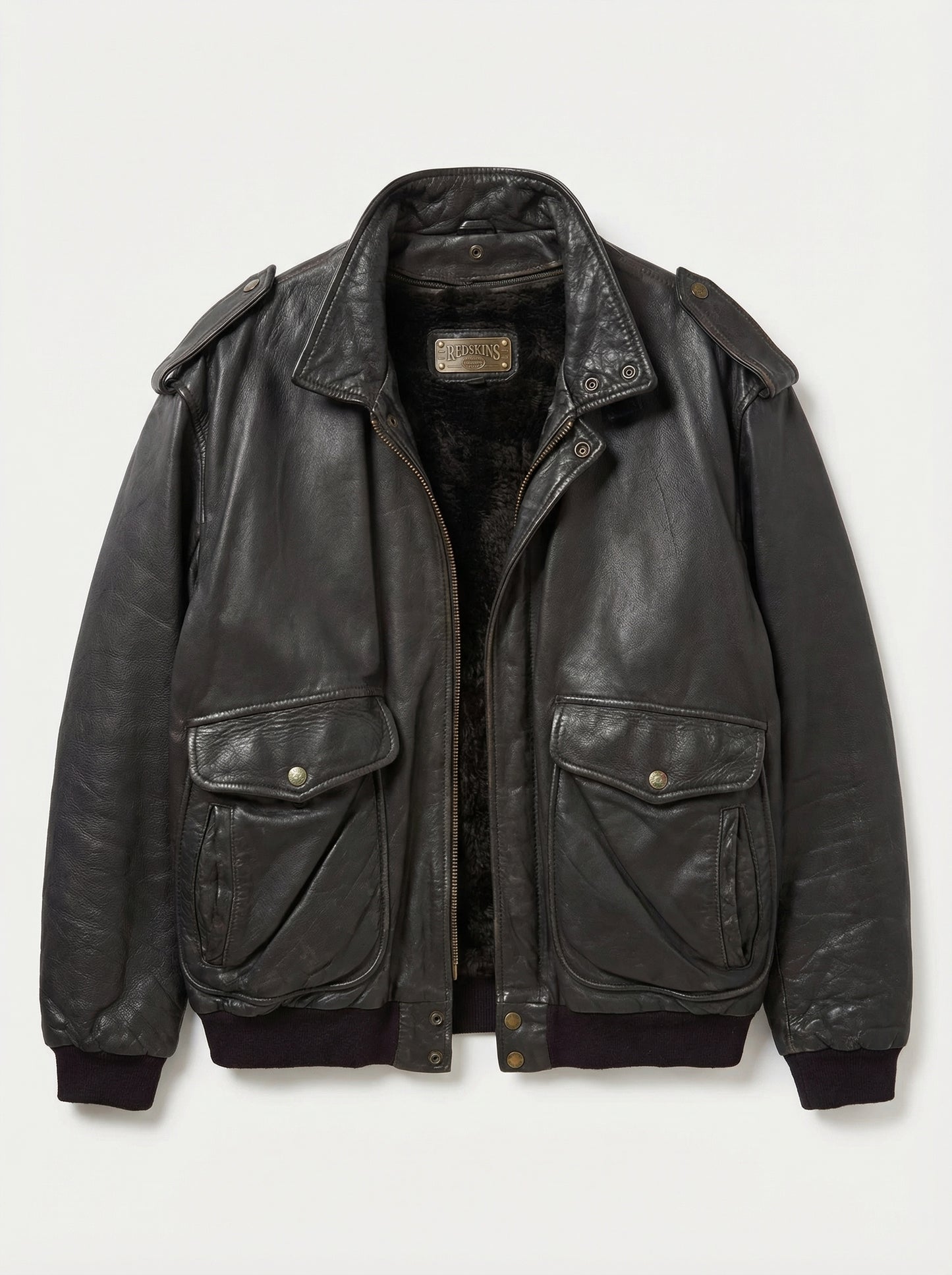 Veste cuir marron XXL