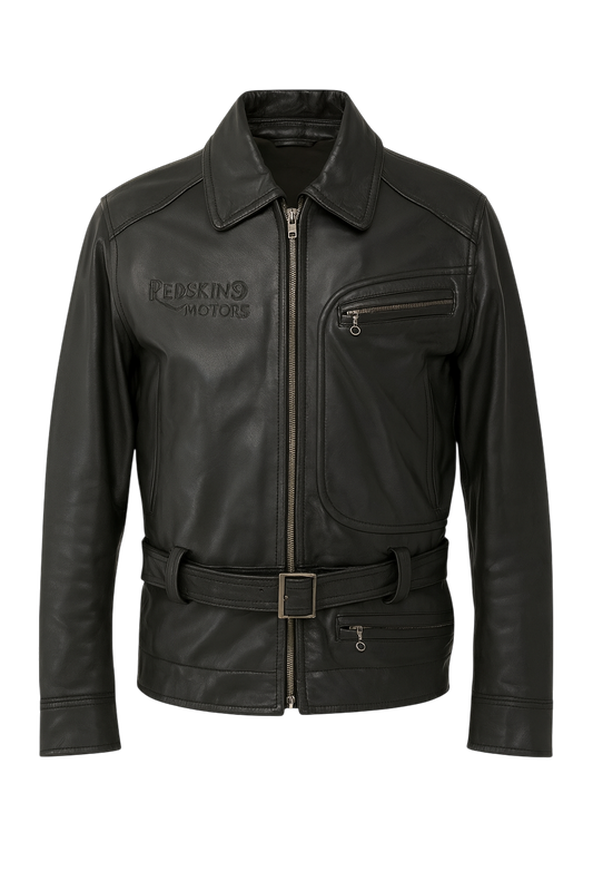 Veste cuir style motard